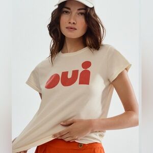 Clare V Oui Cream T-Shirt Large